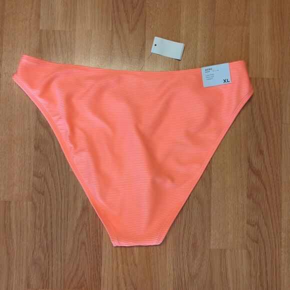 Aeropostale Low Rise High Leg Cheeky Swim Bikini Bottoms Womens XL Hot Pink - Picture 3 of 6